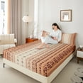 thumbnail image 4 of jejeloiu Vintage Aztec Print Full Size Sheets,Ancient Triangle Circle Bed Sheets,Brown Beige Sheet Sets For Adults,Luxury Bedroom Decor,4 Pieces, 4 of 7