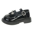 thumbnail image 2 of JDQJBZ Girls Bow Ballet Flats Rhinestone Flower Solid Color Comfortable Dress Loafers, 2 of 5