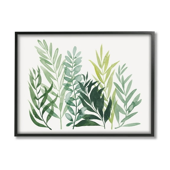 Stupell Industries Varied Grasses Botanical Leaves Graphic Art Black Framed Art Print Wall Art, Design by Grace Popp