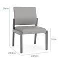 thumbnail image 3 of Pemberly Row Waiting Reception Armless Guest Chair Wood Frame in Beige, 3 of 5