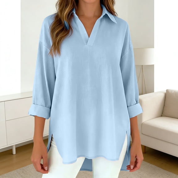 MAIHAN Cotton V Neck T Shirts Women Half Sleeve Summer Tees Solid Color Flowy Tops Loose Fit Cute Basic Beach Vacation Clothes for Casual 2026