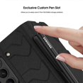 thumbnail image 2 of Leather Case for Z Fold 5 Case with S Pen Holder + Screen Protector, Hinge Protection Cover Case Fold 5 5G Case Stand, 2 of 5