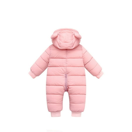 

RPVATI Baby Boys Girls Solid Winter Velvet Romper Long-Sleeve Outfits Hooded Infant Toddler Jumpsuit