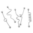 thumbnail image 4 of EHJRE 5 Pcs 14G Earring Piercings Twisted Industrial Barbell Earring, 4 of 8