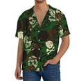 thumbnail image 3 of Disketp Men's Hawaiian Camouflage Skull Print Shirts Button Down Holiday Beach Shirts-X-Large, 3 of 7
