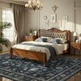 thumbnail image 4 of Lahome Decor Floral Area Rug 6'x9', Machine Washable Rugs for Living Room, Non Slip Rug with Vintage Printed, Low Pile Carpet for Bedroom Dining Room Home Office, Black, 4 of 9