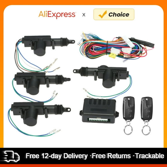 Car door lock, Keyless entry system, Remote control, Lock kit with trunk release button, Central locking