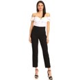 thumbnail image 1 of Women's Slim Solid Straight Fit Business Work Dressy Capri Pant Trouser Slacks, 1 of 5