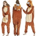 thumbnail image 1 of Unisex Adults Cosplay Costume Animal Lion Pajama Onesie Kigurumi Jumpsuit Sleepwear, 1 of 3