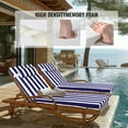thumbnail image 4 of Geemuslly Outdoor Chaise Lounge Cushion 72x21 Inch With Headres - Waterproof Patio Chair Cushions Non-Slip with Ties, Fade Resistant for Pool Beach Garden Recliner,Blue & White Stripes,1Pcs, 4 of 7