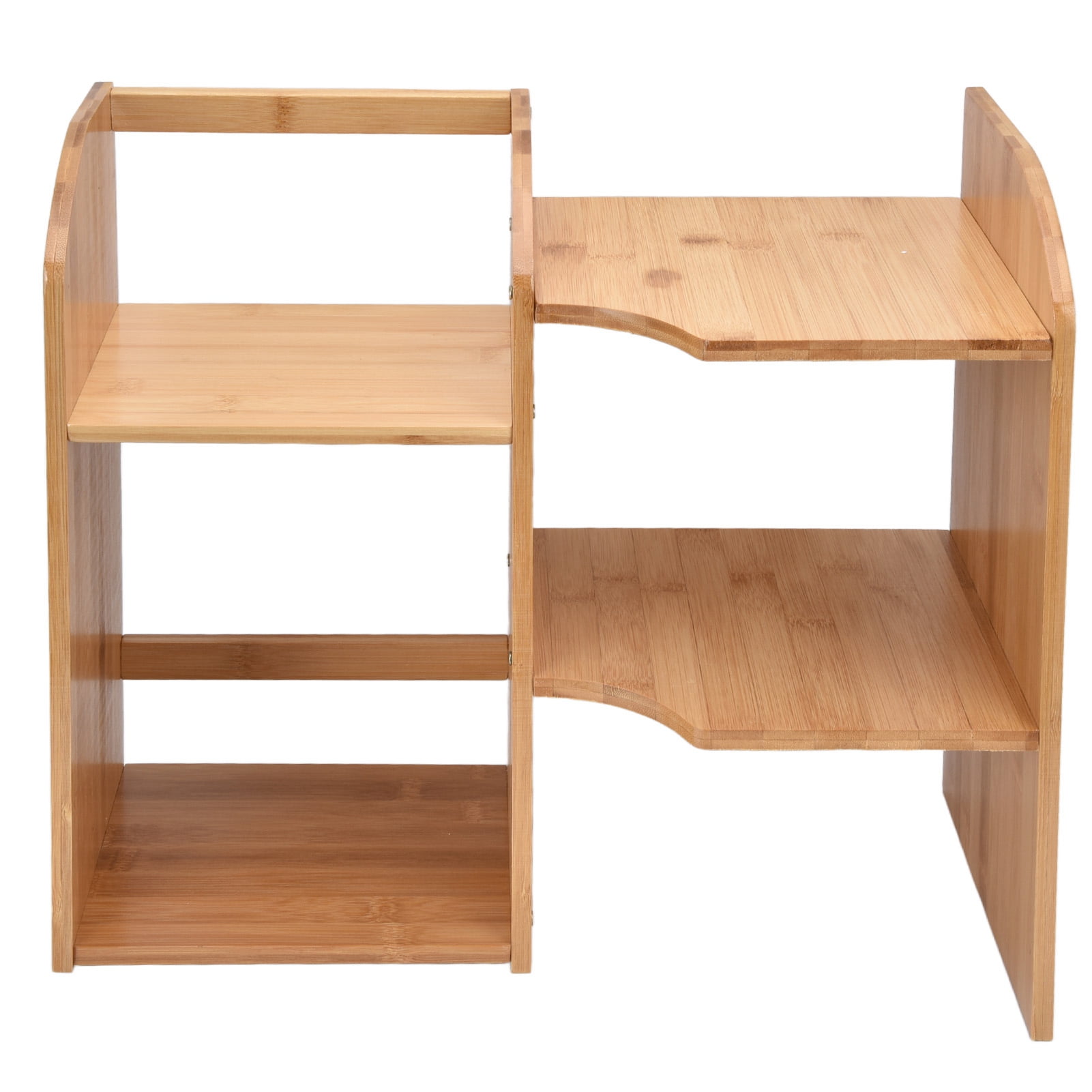 Countertop Bookcase, Desktop Bookshelf Bamboo Space Saving Wood Color