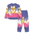 thumbnail image 2 of Uemuo Dog Washes in a Pink Bath Pattern Womens Pajama Sets,PJ Set for Women,Pajamas for Women Logo,Long Sleeve Pajama Set for Women,Soft Long Sleeve Top With Pants-Large, 2 of 9