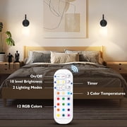 Nordic Hygge Wireless Rechargeable Wall Sconce, Black, 2 Pack