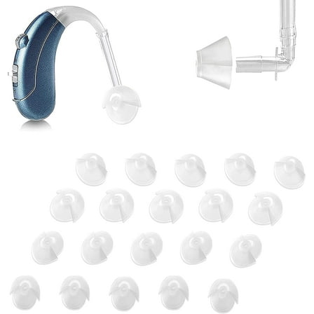 MEDca Hearing Aid Standard Receiver BTE Tulip Domes Compatible GN Resound Sure Fit, Hearing Amplifiers - 20-Pcs - Clear