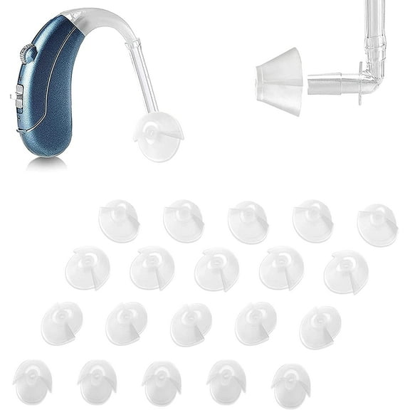 MEDca Hearing Aid Standard Receiver BTE Tulip Domes Compatible GN Resound Sure Fit, Hearing Amplifiers - 20-Pcs - Clear