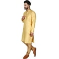 thumbnail image 3 of SKAVIJ Kurta Pyjama Set for Men Indian Traditional Wear Beige XL, 3 of 6
