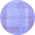 thumbnail image 1 of Ahgly Company Indoor Round Abstract Blue Modern Area Rugs, 4' Round, 1 of 4