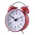thumbnail image 4 of Lindo reloj despertador de campana doble para dormitorio, reloj despertador analógico sin tictac, súper ruidoso para duerme rojo Baoblaze Despertador de escritorio Reloj mudo, 4 of 7