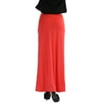 thumbnail image 2 of ToBeInStyle Polyester Stretchy Slim Fit Jersey Maxi Skirt Flared Bottom, 2 of 3