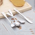 thumbnail image 3 of THORMN 4pcs/set Teaspoon Spoon Fork Knife Utensils Set Stainless Steel Baby Kids Learning Eating Habit Children Tableware, 3 of 9