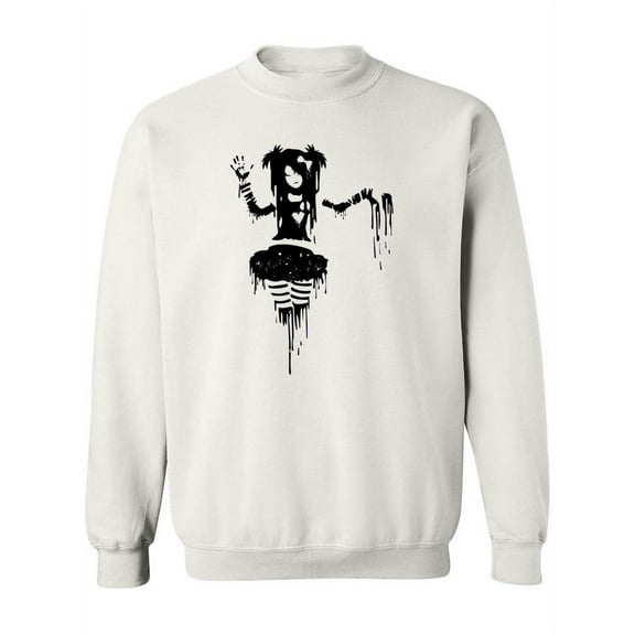 Girl Sketch With Paint Drops Sweatshirt Women -Image by Shutterstock, Female XX-Large