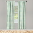 thumbnail image 4 of Ambesonne Spring Window Curtains, Linear Flowers Boho Print, Each 28" W x 63" L, Almond Green Magenta, 4 of 4