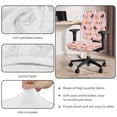 thumbnail image 6 of HELLHERO Cat Print Desk Chair Cover, Office Chair Back Cover with Elastic Band, Office Chairs Cushion Backrest Covers, Pink, 6 of 7