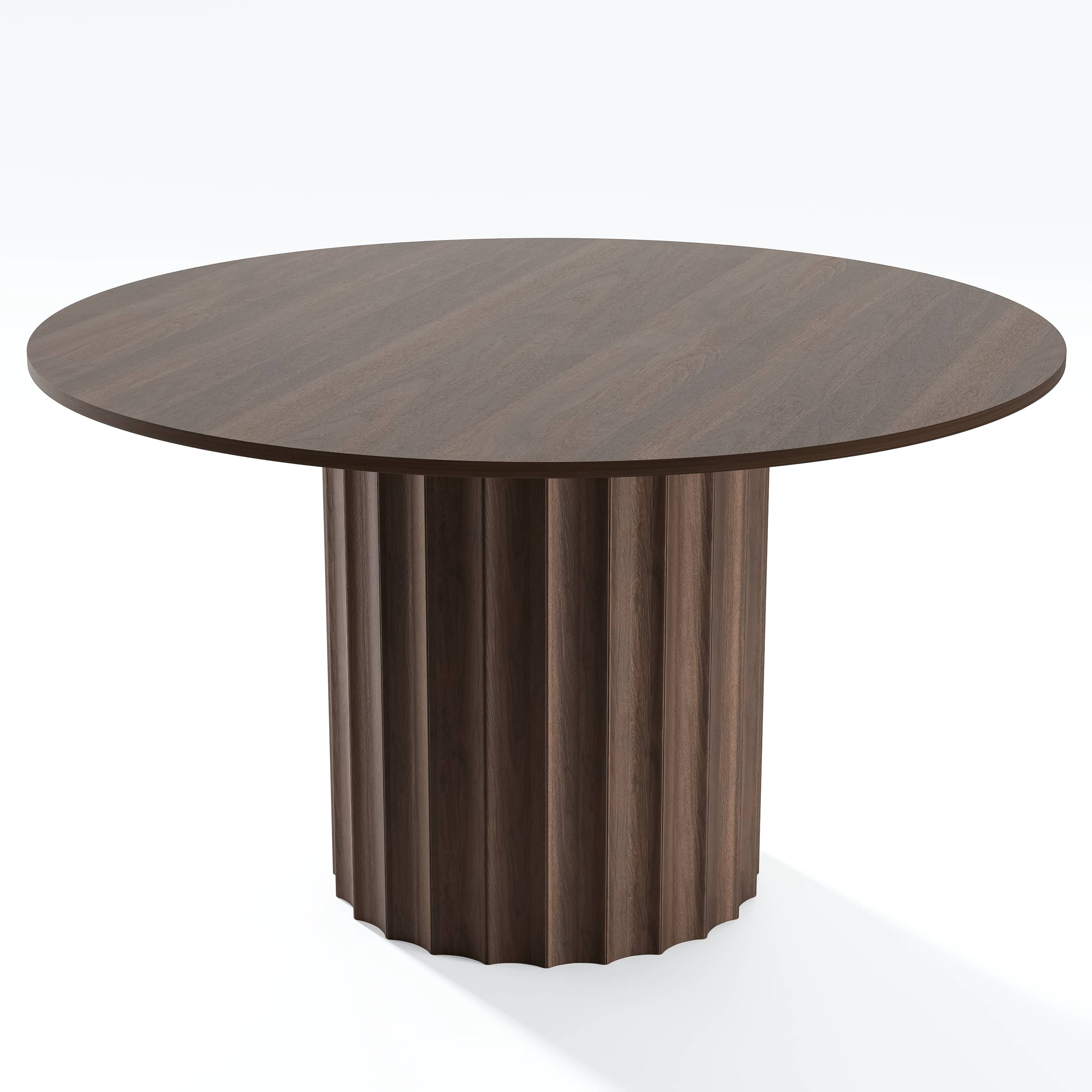MAYEERTY 52" Wooden Round Table for 4，Modern Dining Kitchen for Dining Room Kitchen,Walnut