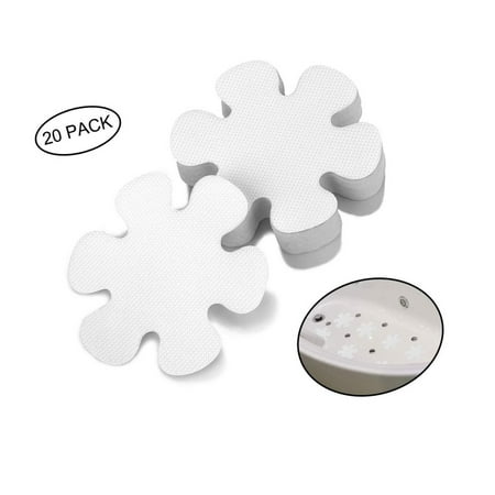 Bathtub Non Slip Appliques - Accmor 20PCS Flower Shape Non-Slip Bathtub Stickers, Non-Slip Bath Treads,Saf...