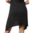 thumbnail image 5 of J. METHOD Women's Sleeveless Round Neck Flare Curved Hem Swing Tank Top Dress NEWDR61 Charcoal S, 5 of 5