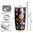 thumbnail image 6 of 20oz Tumblers Halloween Ghost Pumpkin Medley Pattern Stainless Steel Vacuum Insulated Double Wall Travel Tumbler Cups Mug with Lid and Straw,Cleaning Brush for Cold & Hot Drinks, 6 of 7