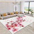 thumbnail image 2 of Machine Washable Rug 5x8 ft Cherry Blossom Pink Area Rugs with Non Slip Rugs for Living Room Bedroom Print Rug Carpet Stain Resistant, Home Decor Office Area Rug, 2 of 7