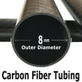 thumbnail image 2 of 2 Carbon Fiber Tubes - 8mm x 6mm x 500mm - 3K Roll Wrapped 100% Carbon Fiber Tube Glossy Surface, 2 of 8