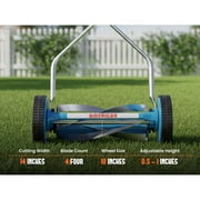 American Lawn Mower Company 2204-14 14-Inch 4-Blade Push Reel Lawn Mower, Blue