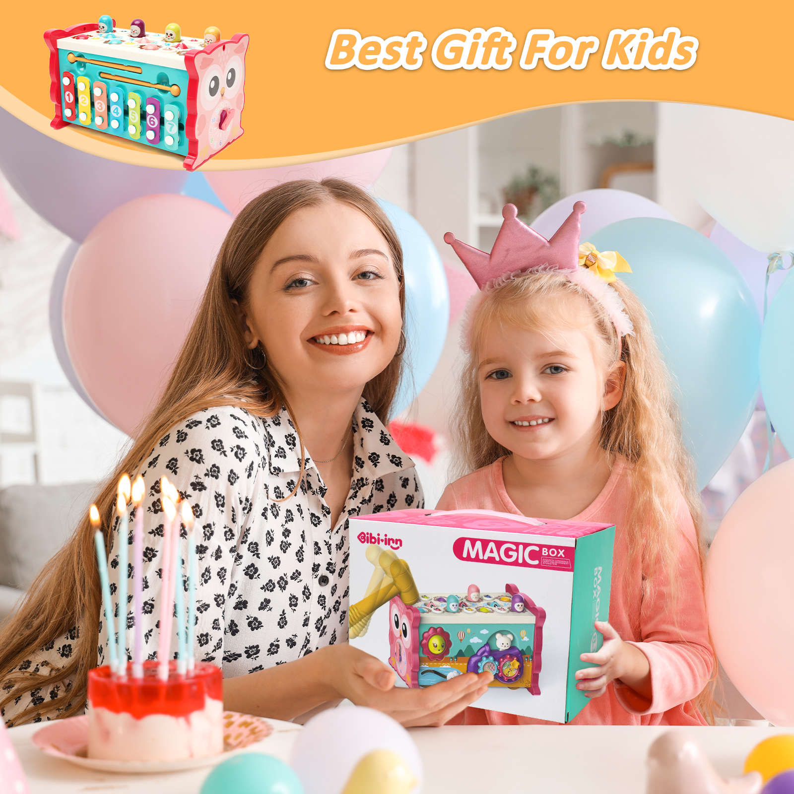 ORFELD Learning Toys 8 in 1 Baby Busy Toys Toddler Educational Gifts for Kids 1- 3Y Boys & Girls
