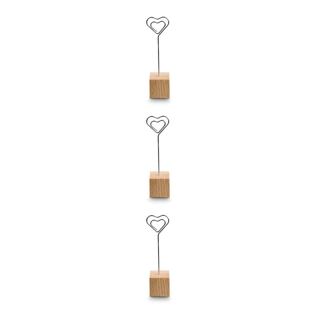 Soporte para tarjetas de lugar Advancent con clip de metal y Base de madera 11.5 x 3.3 x 3 cm