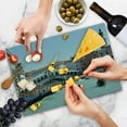 thumbnail image 4 of Italy Cutting Board, Famous Landscape of Venice Gondolas and Architecture Europe Tourism Canal Photo, Decorative Tempered Glass Cutting and Serving Board, Large Size, Multicolor, by Ambesonne, 4 of 5
