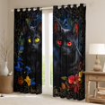 thumbnail image 2 of Manfei Hippie Animal Cat Blackout Curtains Set of 2 (52x84 Each), Rustic Mandala Flower Window Curtains, Teens Boys Girls Kids Curtains and Drapes, Curtains and Drapes Home Decor, 2 of 6