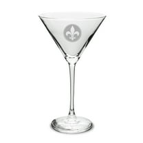 Fleur De Lis Deep Etched Martini Glass