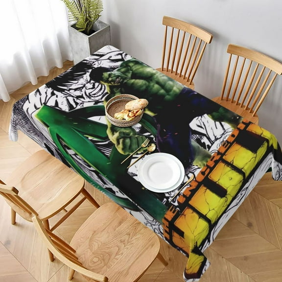 Hulk Tablecloth Chic Table Cloth Novelty Print Table Cover Waterproof for Dinner Kitchen Picnic Party 54x54in