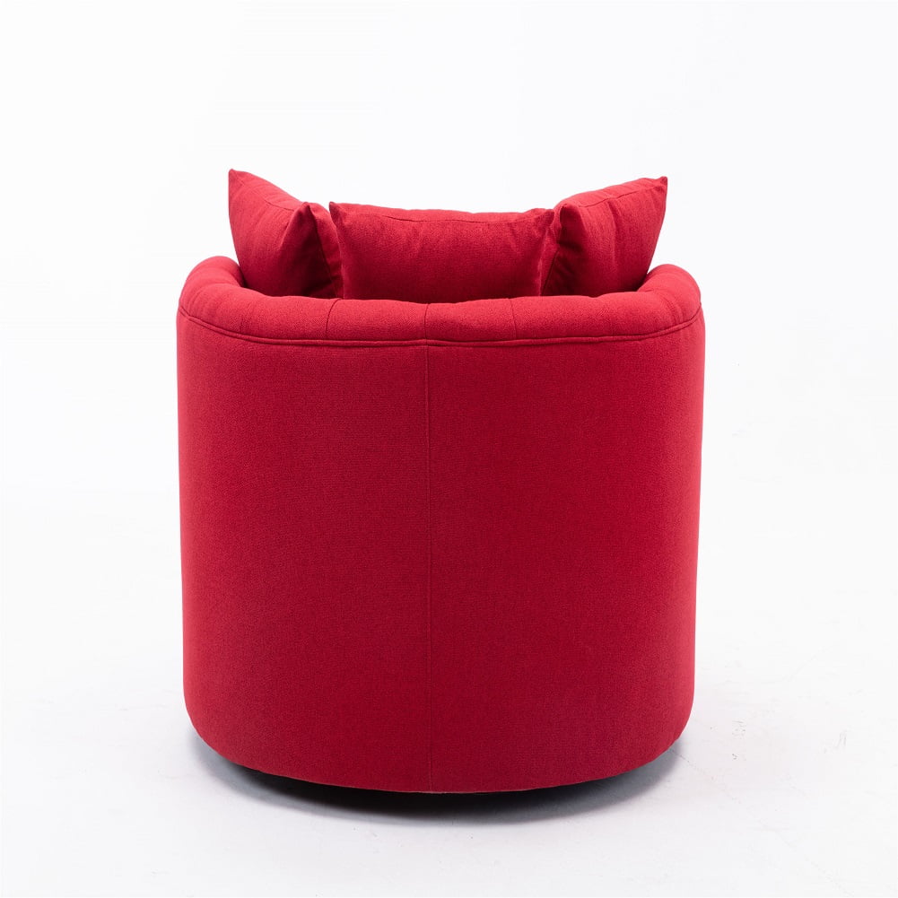 Kepooman Modern Akili Swivel Accent Chair for Hotel Living Room, Leisure Upholstered Half-Moon Metal Shaped Base Shell Chairs, Red Kepooman Modern Akili Swivel Accent Chair for Hotel Living Room, Leisure Upholstered Half-Moon Metal Shaped Base Shell Chairs, Red