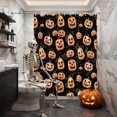 thumbnail image 3 of Shower Curtains for Bathroom-36"x72",Halloween Pumpkin Ghost on Black Waterproof Bath Curtain Grommet Shower Curtain Set with Hooks, 3 of 9