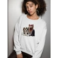 thumbnail image 2 of Yorkie Puppies Sitting Sweatshirt Women -SPIdeals Designs, Female Medium, 2 of 4