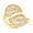gold-tone, variant on 925 Sterling Silver Leaf Shaped Ring with Cubic Zirconia CZ Stones | Size 9 | Women & Unisex