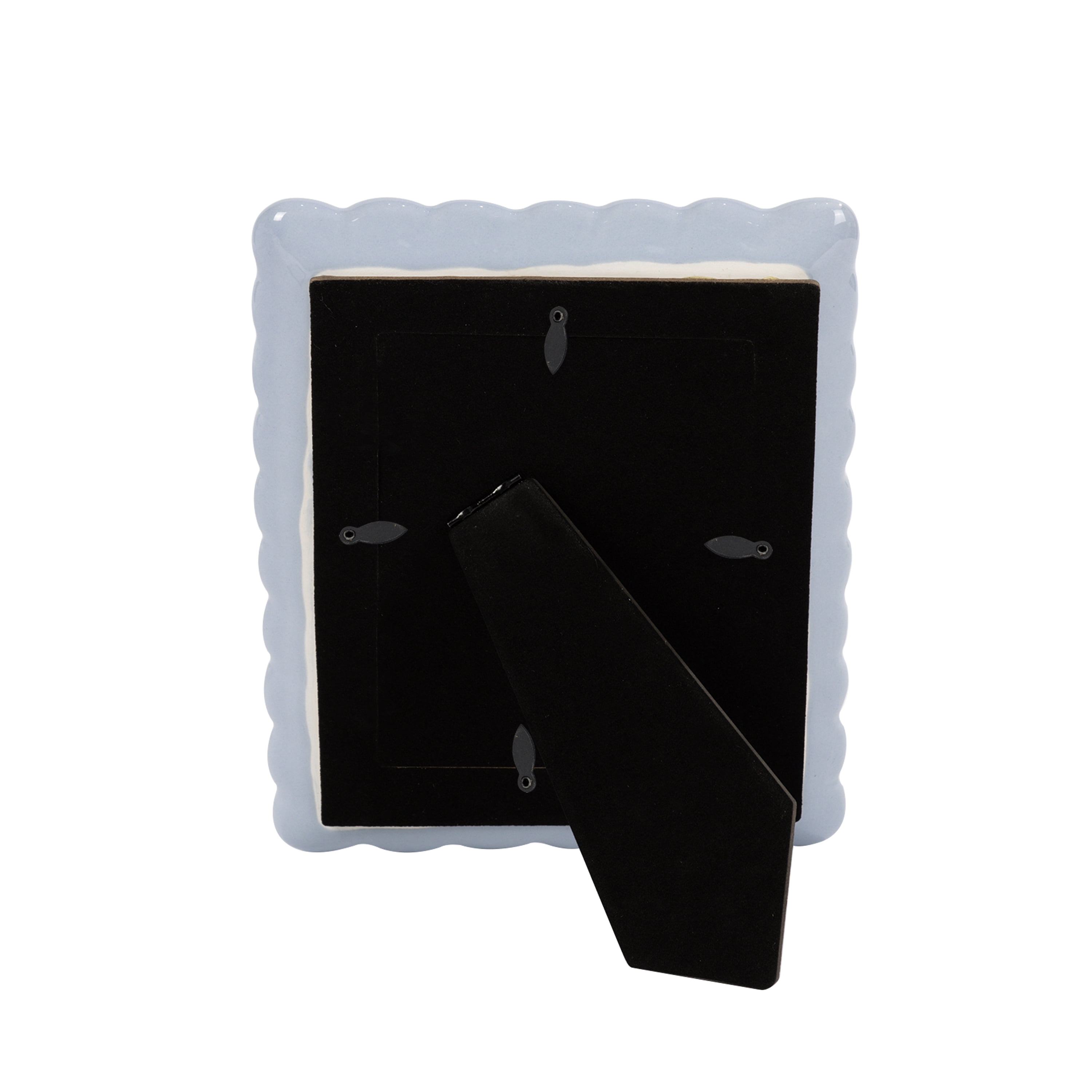 Sterling & Noble Home – 4x6 Picture Frame – Double Ruffle Light Blue Ceramic Photo Frame