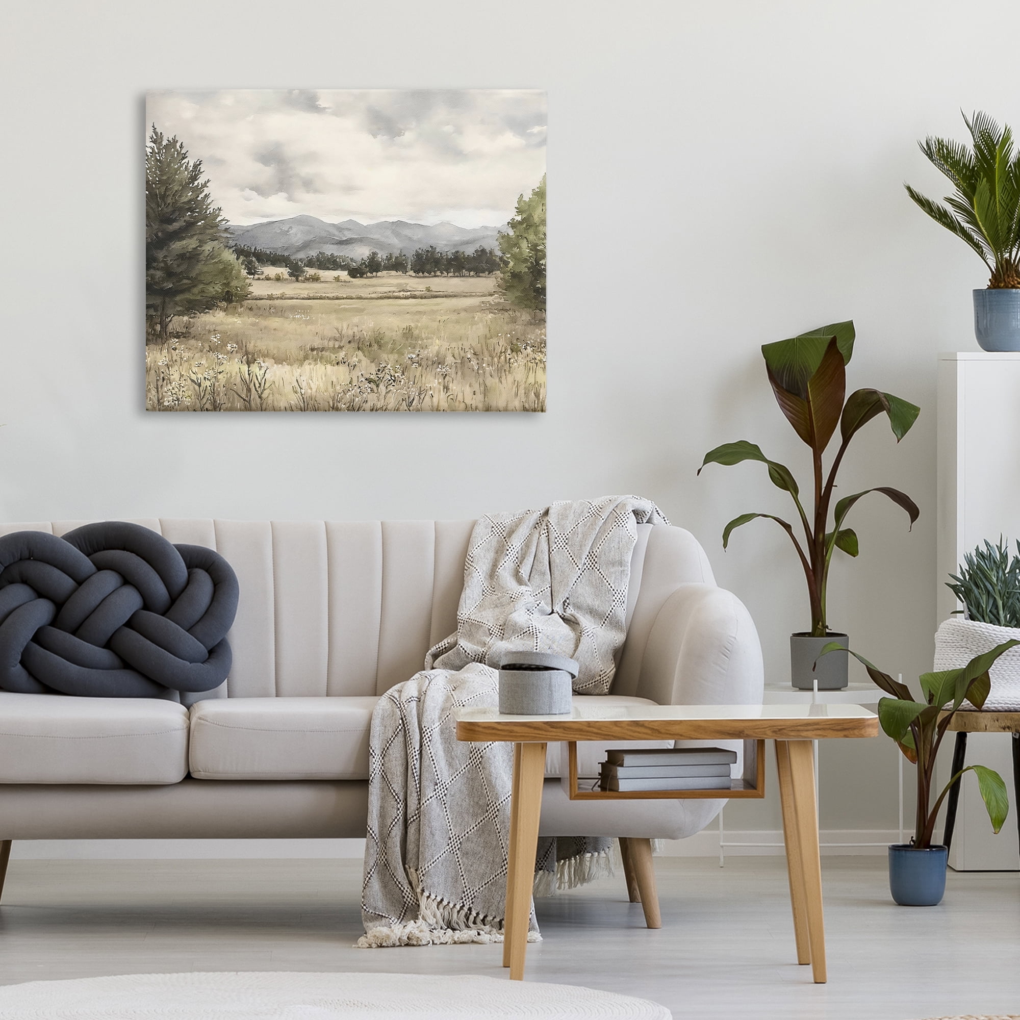 Stupell Industries Muted Mountain Meadow Canvas Wall Art, design by Riley B