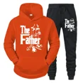 thumbnail image 3 of Conjunto de 2 piezas con capucha y pantalones divertidos para papá primerizo, ropa deportiva clásica, sudadera holgada de otoño, traje gráfico, 3 of 5