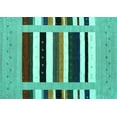 thumbnail image 1 of Ahgly Company Machine Washable Indoor Rectangle Abstract Turquoise Blue Contemporary Area Rugs, 3' x 5', 1 of 4