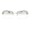 thumbnail image 2 of Mens Rimless Luxury Metal Jewel Chain Link Arm Fashion Sunglasses Silver - Clear Mirror, 2 of 4