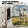 thumbnail image 5 of 4Pcs Pot Holder for Kitchen, Rustic - Textured Cow Art Composition Square Heat Resistant Hotpads, 8x8in Non Slip Dirt-Proof Kitchen Cook Oven Potholders Machine Washable, 5 of 5